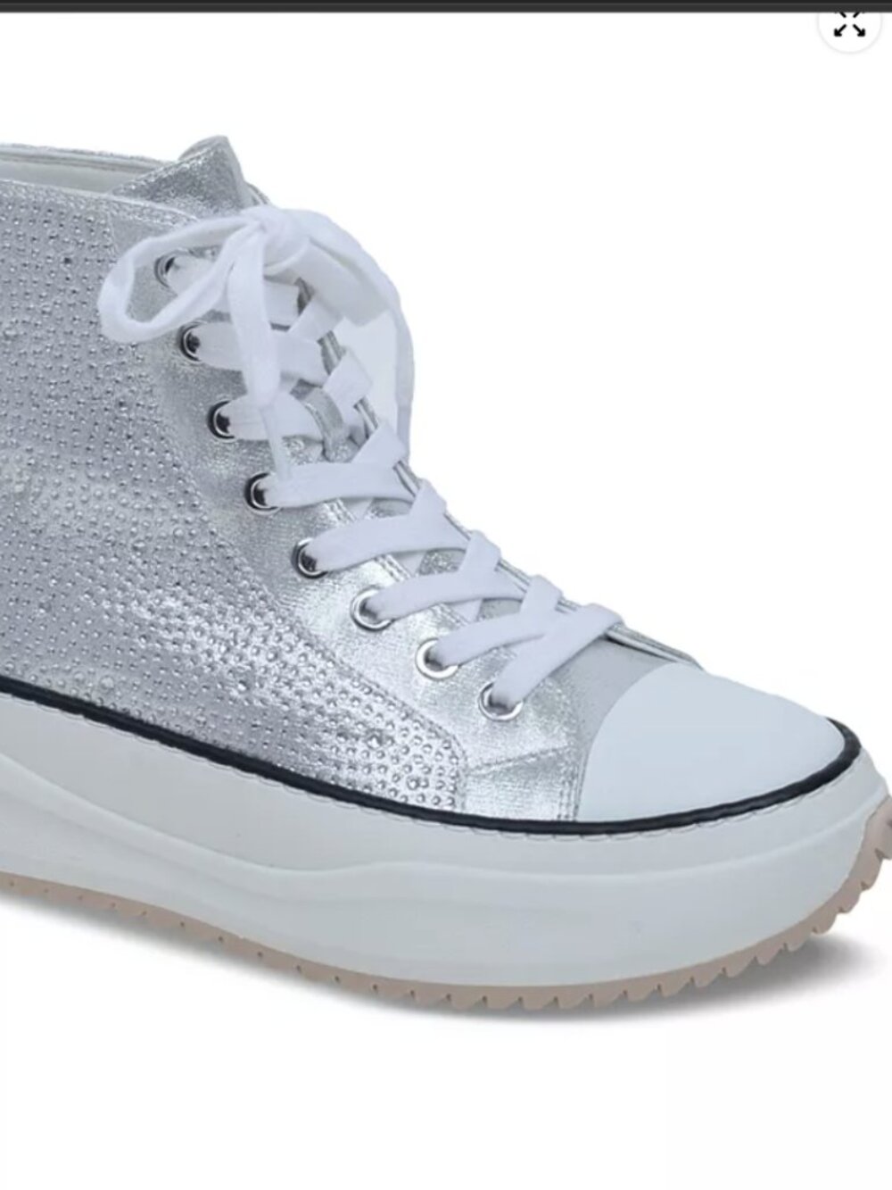 Women's WILD PAIR Hopeful High Top Platform Silver Sneakers Sz 9 Like New